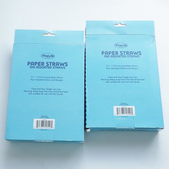 2 Boxes of Paper Straws 200 Straws Total 4 Different Colors Included - Picture 2 of 4